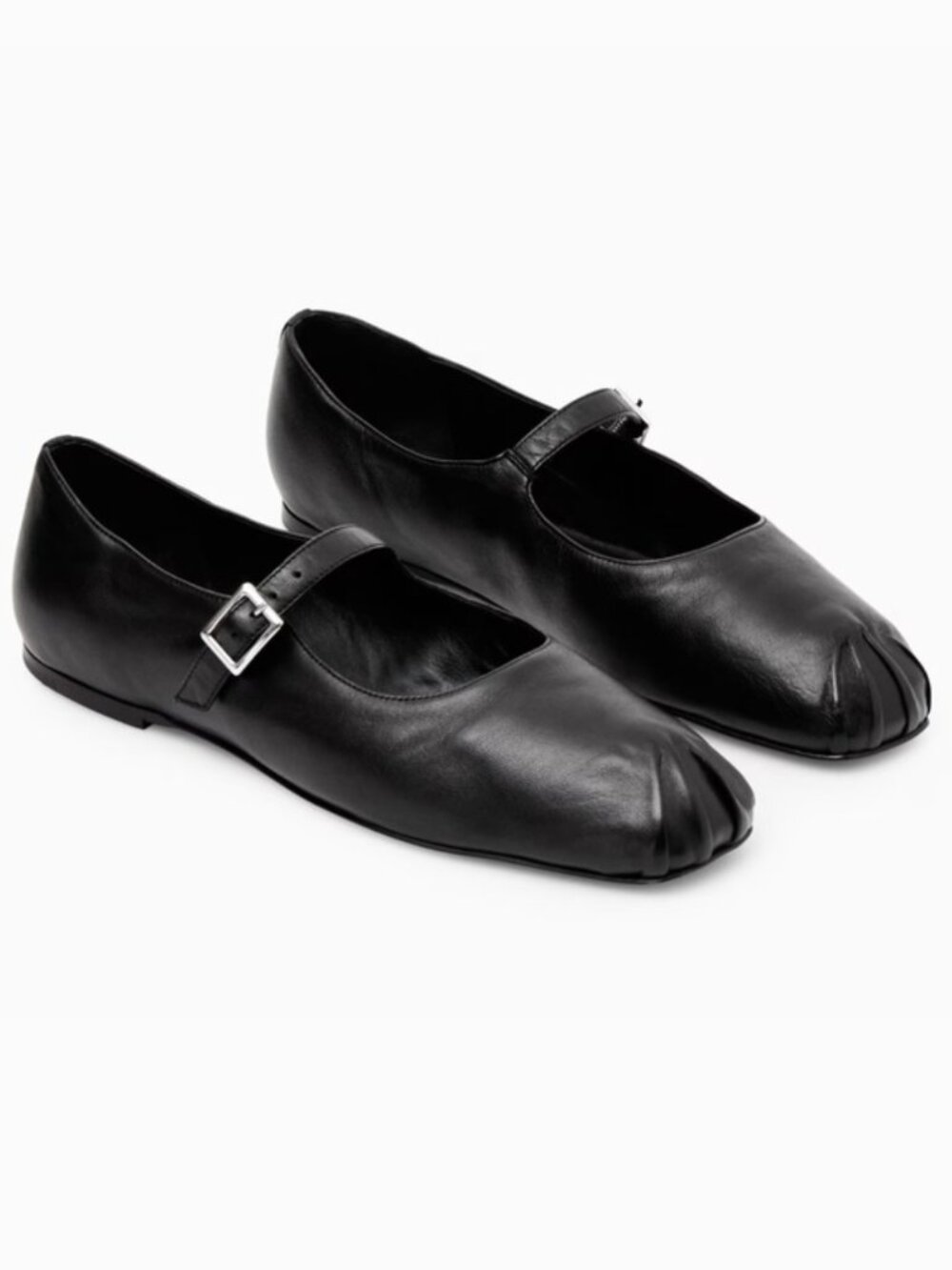 COS Black Leather Mary Jane Flats